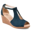 Journee Collection Womens Kedzie Wedge Sandal - Blue -Fashion Feet Shop US 01 102266 00