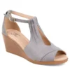 Journee Collection Womens Kedzie Wedge Sandal - Grey 2 Journee Collection Womens Kedzie Wedge Sandal - Grey -Fashion Feet Shop US 01 102267 00