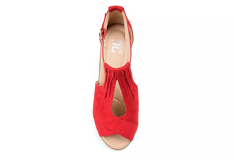 Journee Collection Womens Kedzie Wedge Sandal - Red 8 Journee Collection Womens Kedzie Wedge Sandal - Red - Image 6