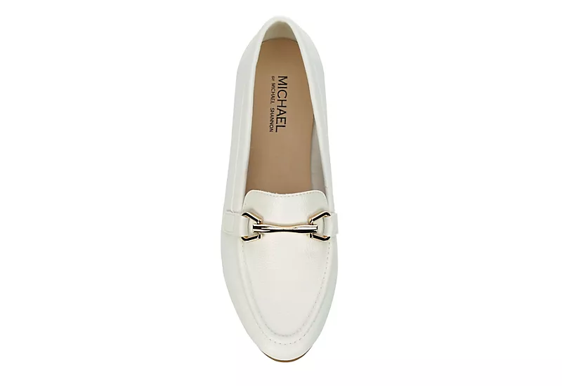 Michael By Michael Shannon Womens Silvana Loafer - White 8 Michael By Michael Shannon Womens Silvana Loafer - White - Image 6