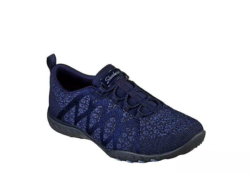 Skechers Womens Breathe Easy Infi-knity Slip On Sneaker - Navy 3 Skechers Womens Breathe Easy Infi-knity Slip On Sneaker - Navy
