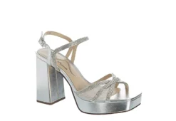 N By Nina Womens Sevyn Platform Sandal - Silver