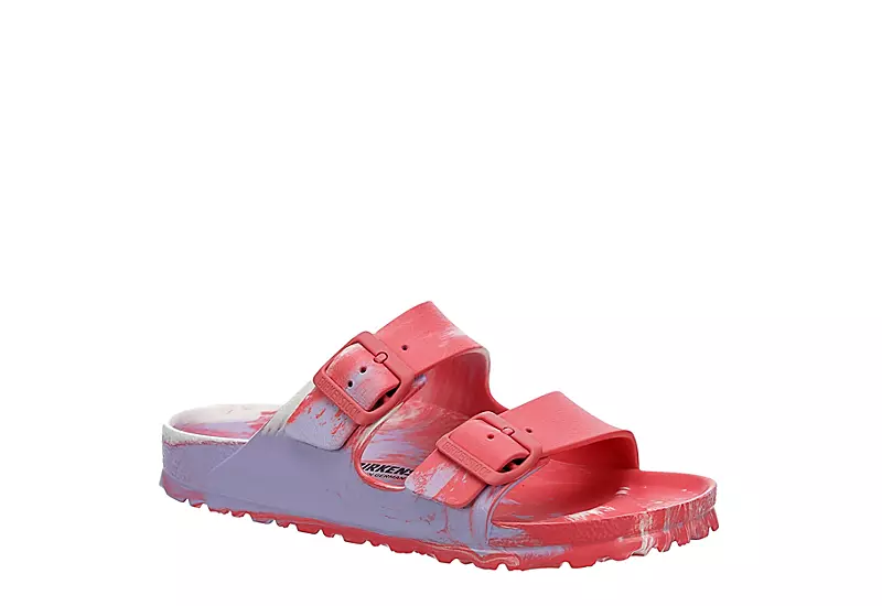 Birkenstock Womens Arizona Essentials Slide Sandal - Coral 3 Birkenstock Womens Arizona Essentials Slide Sandal - Coral