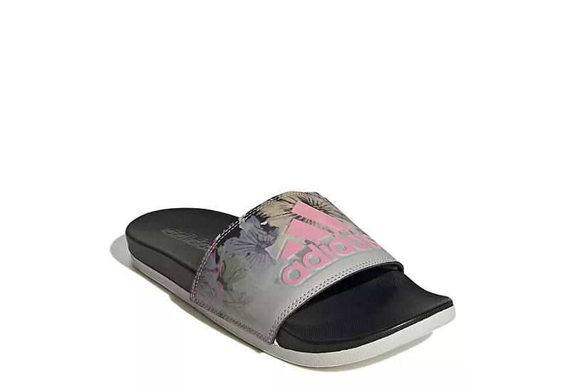Adidas Womens Adilette Comfort Slide Sandal - Grey 3 Adidas Womens Adilette Comfort Slide Sandal - Grey