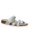 Birkenstock Womens Franca Vegan Footbed Sandal - Silver -Fashion Feet Shop US 01 203366 00