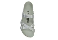 Birkenstock Womens Franca Vegan Footbed Sandal - Silver 14 Birkenstock Womens Franca Vegan Footbed Sandal - Silver -Fashion Feet Shop US 01 203366 05