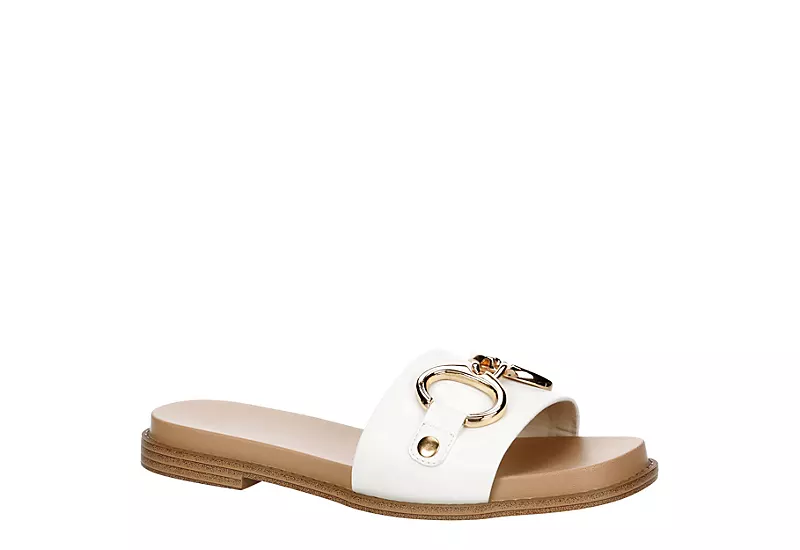 Michael By Michael Shannon Womens Jade Slide Sandal - White 3 Michael By Michael Shannon Womens Jade Slide Sandal - White