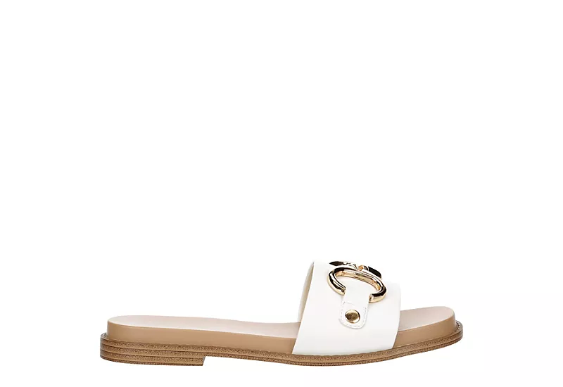 Michael By Michael Shannon Womens Jade Slide Sandal - White 4 Michael By Michael Shannon Womens Jade Slide Sandal - White - Image 2