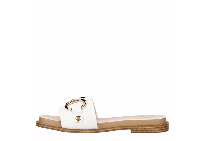 Michael By Michael Shannon Womens Jade Slide Sandal - White 6 Michael By Michael Shannon Womens Jade Slide Sandal - White - Image 4