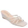 Journee Collection Womens Blayke Wedge Slip On Sandal - Beige -Fashion Feet Shop US 01 203696 00