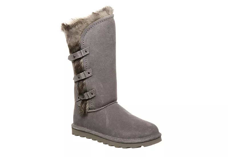 Bearpaw Womens Emery Fur Boot - Grey 3 Bearpaw Womens Emery Fur Boot - Grey