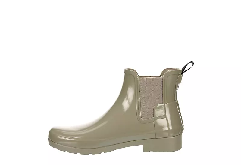 Hunter Boots Llc Womens Original Refined Chelsea Gloss Rain Boot - Taupe 6 Hunter Boots Llc Womens Original Refined Chelsea Gloss Rain Boot - Taupe - Image 4
