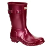 Hunter Boots Llc Womens Original Short Nebula Rain Boot - Burgundy -Fashion Feet Shop US 01 302449 00