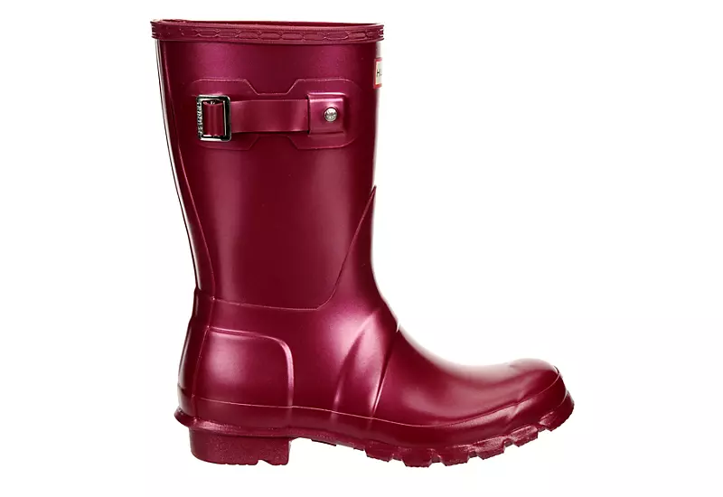 Hunter Boots Llc Womens Original Short Nebula Rain Boot - Burgundy 4 Hunter Boots Llc Womens Original Short Nebula Rain Boot - Burgundy - Image 2