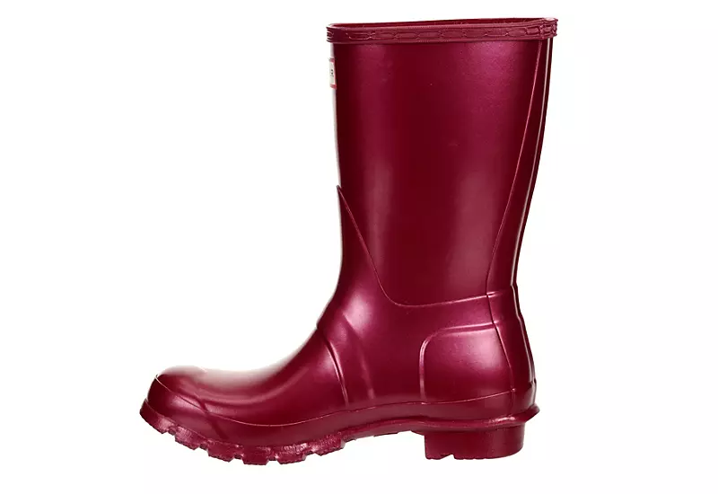 Hunter Boots Llc Womens Original Short Nebula Rain Boot - Burgundy 6 Hunter Boots Llc Womens Original Short Nebula Rain Boot - Burgundy - Image 4