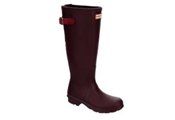 Hunter Boots Llc Womens Original Back Adj Rain Boot - Dark Red