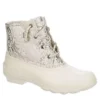 Sperry Womens Syren Gulf Metallic Animal Duck Boot - Ivory -Fashion Feet Shop US 01 302508 00