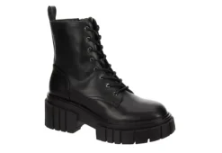 Madden Girl Womens Philly Lace Up Boot - Black