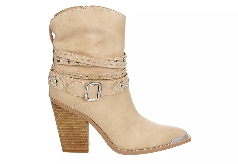 Michael By Michael Shannon Womens Dottie Western Boot - Beige 4 Michael By Michael Shannon Womens Dottie Western Boot - Beige - Image 2