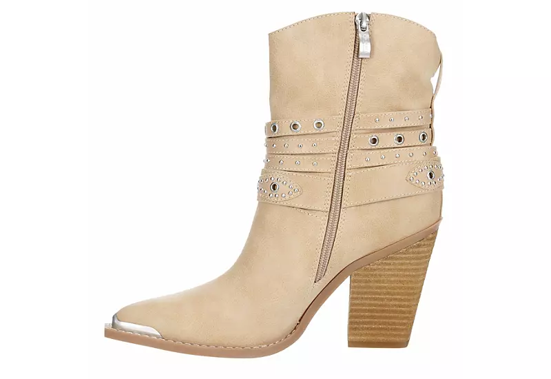 Michael By Michael Shannon Womens Dottie Western Boot - Beige 6 Michael By Michael Shannon Womens Dottie Western Boot - Beige - Image 4