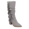 Journee Collection Womens Hartly Fringed Extra Wide Calf Dress Boot - Grey 1 Journee Collection Womens Hartly Fringed Extra Wide Calf Dress Boot - Grey -Fashion Feet Shop US 01 303184 00