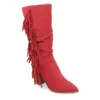 Journee Collection Womens Hartly Fringed Extra Wide Calf Dress Boot - Red 1 Journee Collection Womens Hartly Fringed Extra Wide Calf Dress Boot - Red -Fashion Feet Shop US 01 303199 00