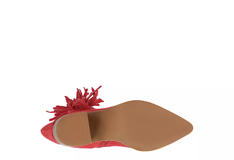 Journee Collection Womens Hartly Fringed Extra Wide Calf Dress Boot - Red 9 Journee Collection Womens Hartly Fringed Extra Wide Calf Dress Boot - Red - Image 7