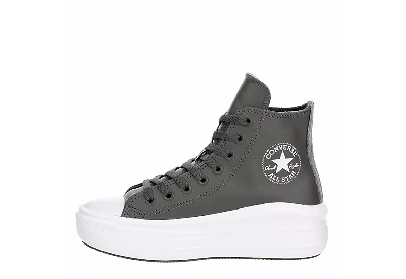 Converse Womens Chuck Taylor All Star Move High Top Sneaker - Dark Grey 6 Converse Womens Chuck Taylor All Star Move High Top Sneaker - Dark Grey - Image 4